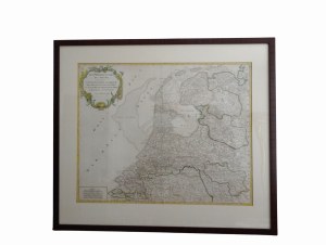 Nederland 18 eeuw, oude Franse kopergravure kaart